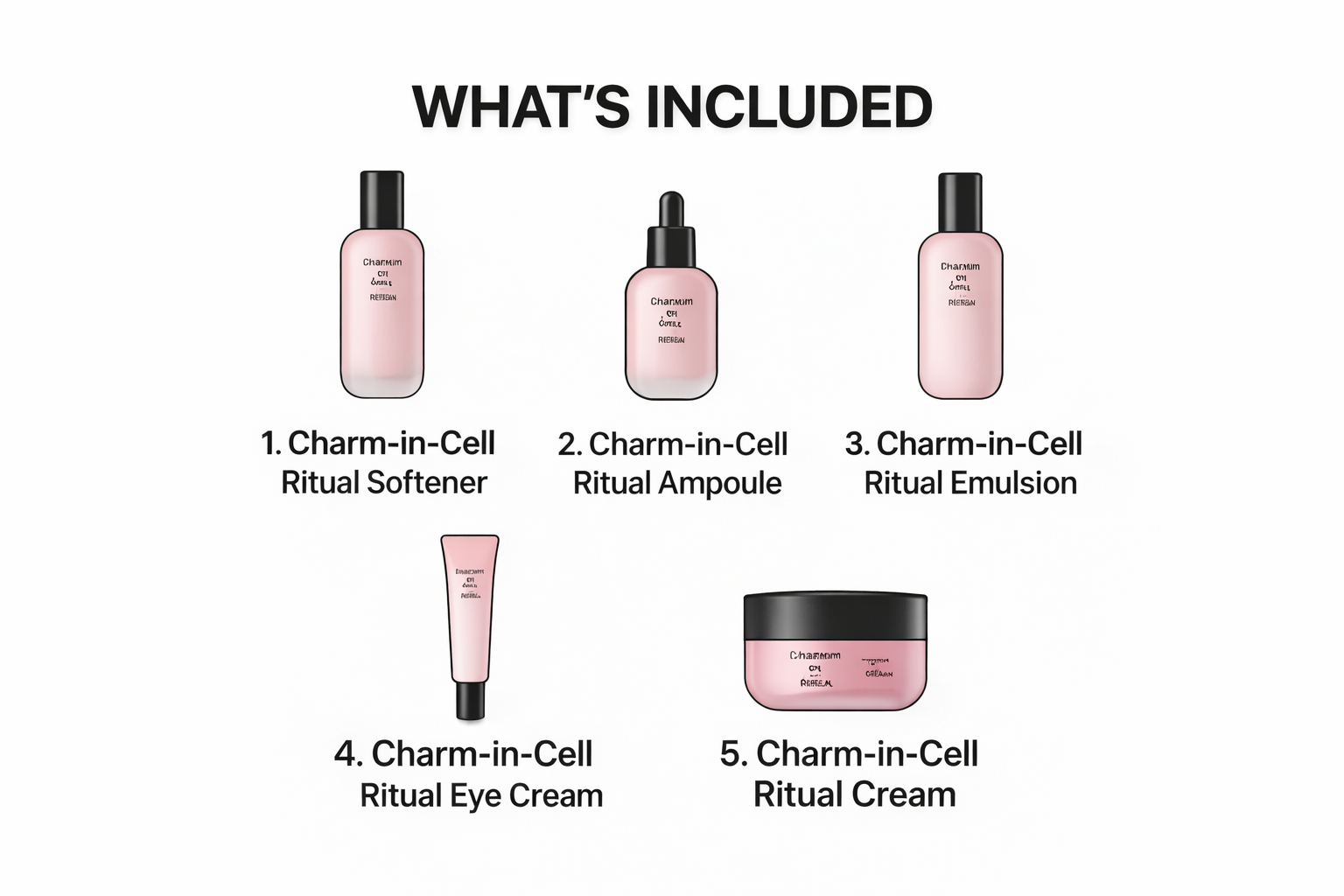 Charm in Cell Ritual Pink Line 5-Step Anti-Aging Skincare Set (Bundle)