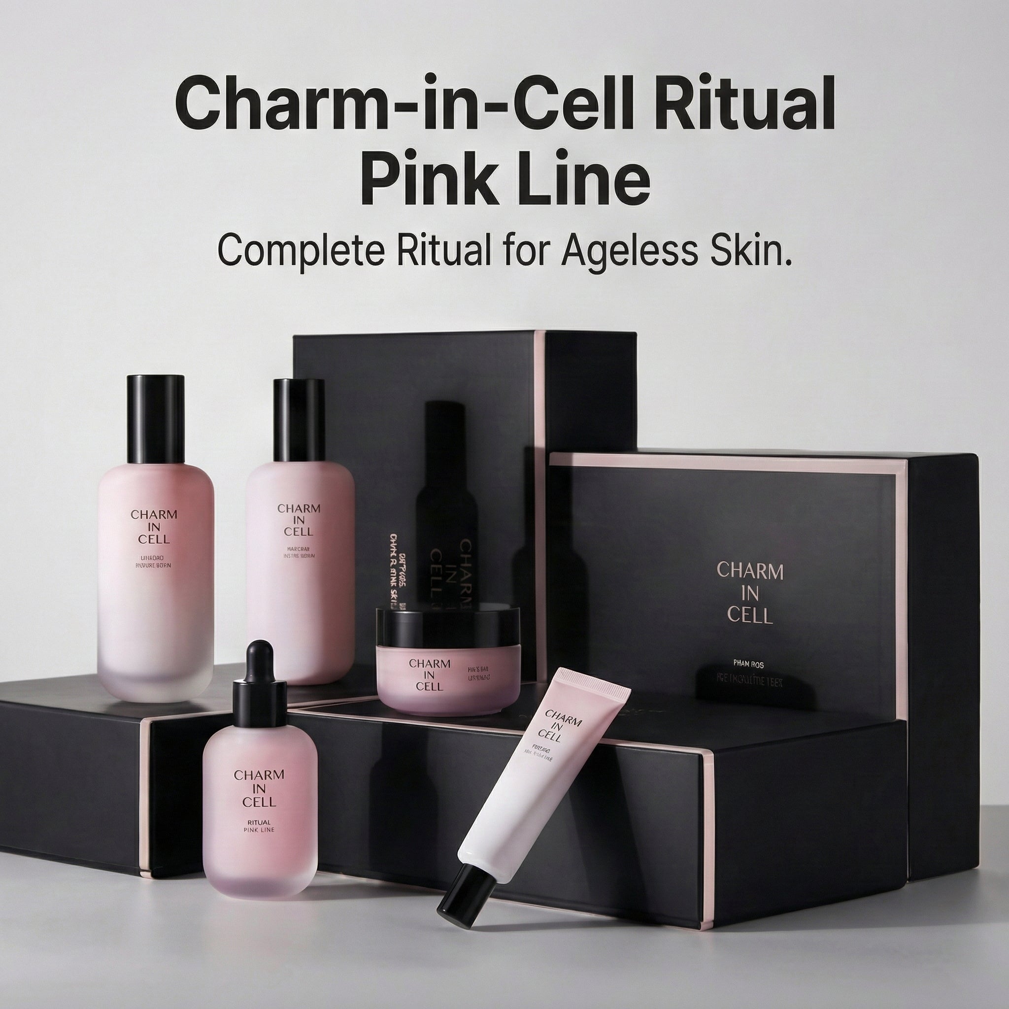 Charm in Cell Ritual Pink Line 5-Step Anti-Aging Skincare Set (Bundle)