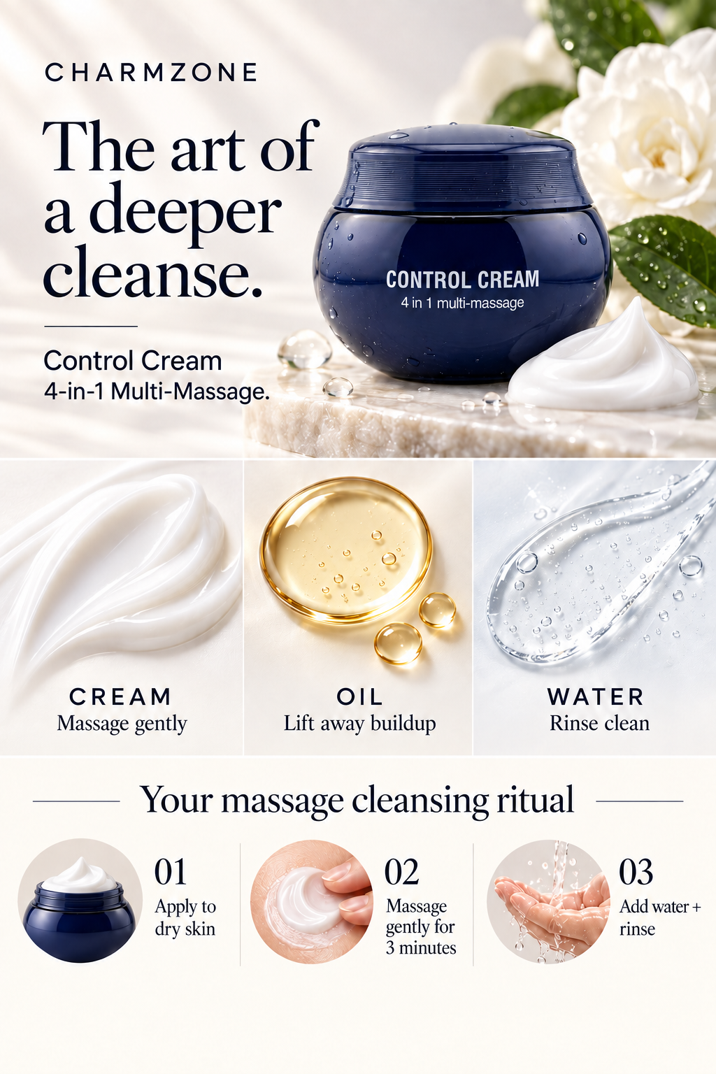 Control Cream 4-in-1 Multi-Massage — A+ product benefits and routine — September 2026