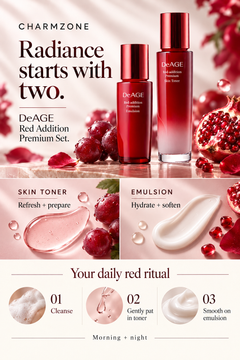DeAGE Red Addition Premium Set — A+ product benefits and routine — September 2026