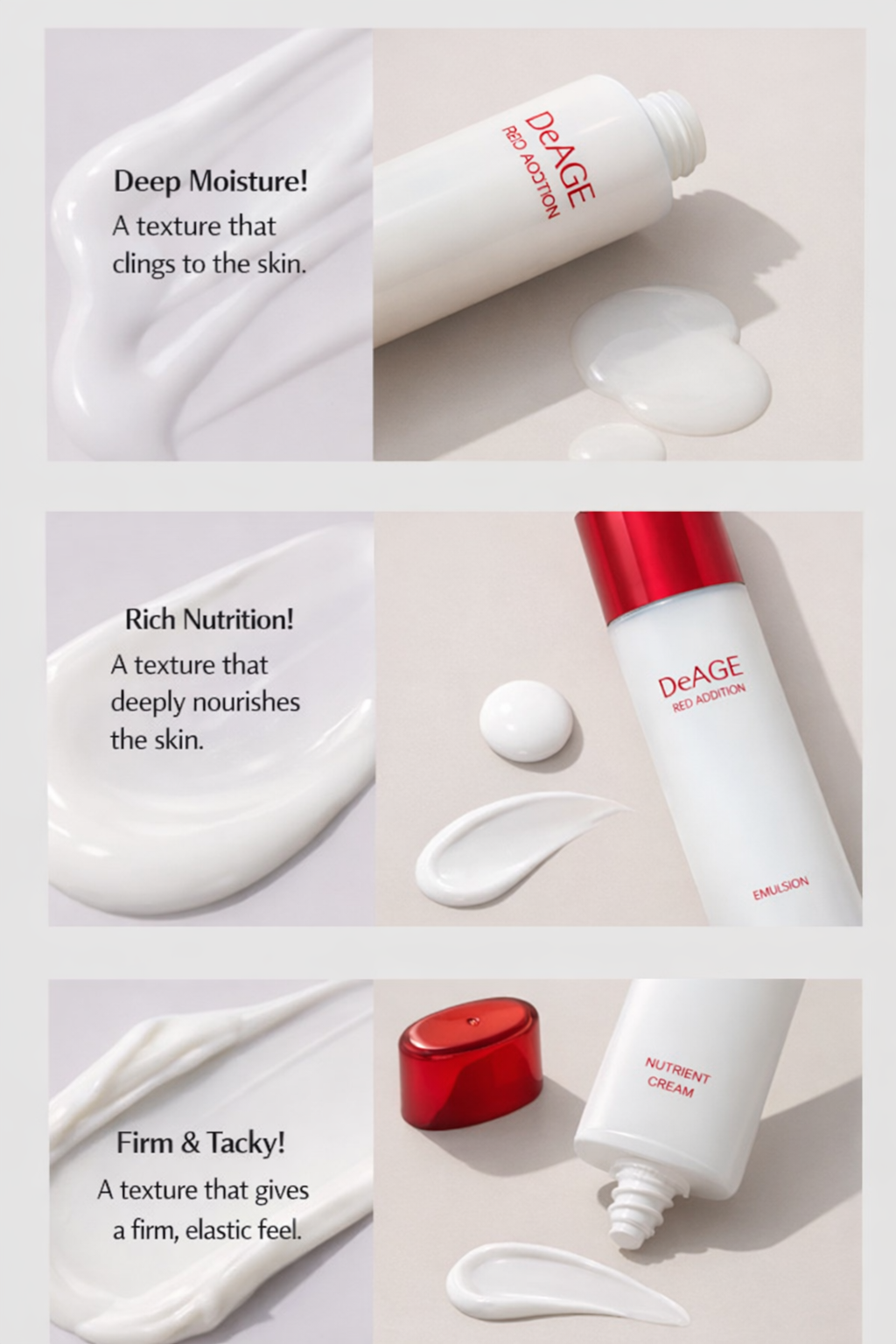 DeAGE Red Addition Classic Skin Care Set – Revitalizing Red Energy Care