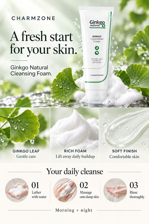 Ginkgo Natural Cleansing Foam — part of the Anti-Aging routine bundle