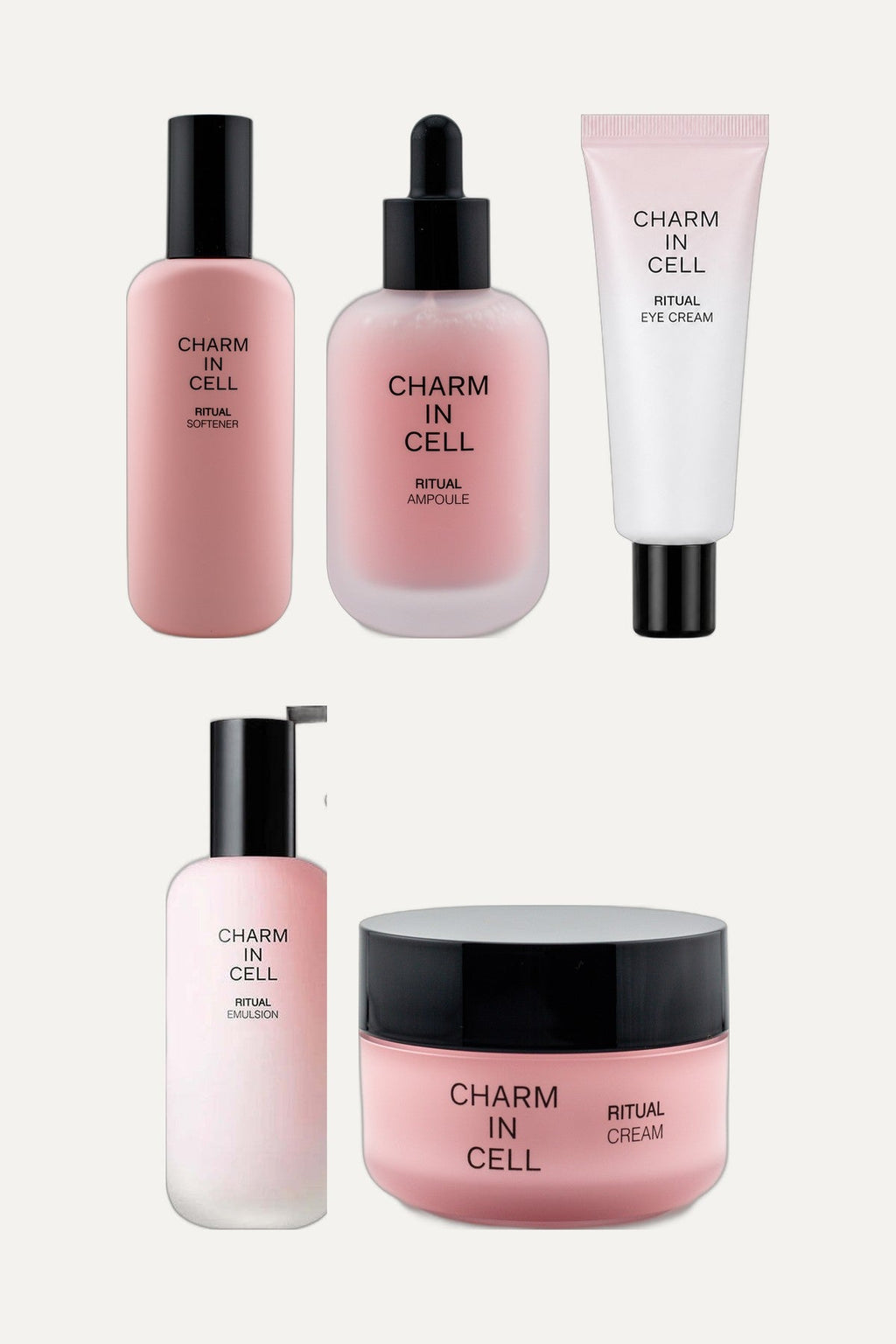 K-Youth Bundle: Charm in Cell Ritual Softener 110ml, Charm in Cell Ritual Ampoule 50ml, Charm in Cell Ritual Eye Cream, Charm in Cell Ritual Emulsion 110ml, Charm in Cell Ritual Cream