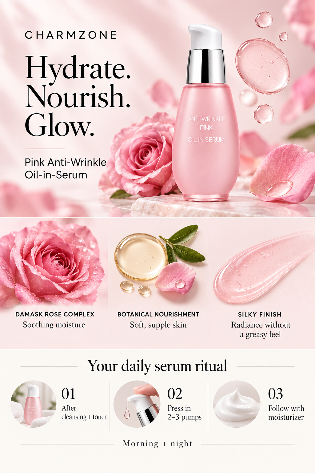 Pink Anti-Wrinkle Oil Serum — part of the Anti-Aging routine bundle