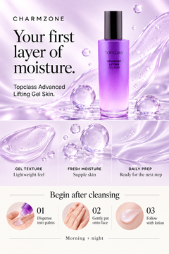 Topclass Advanced Lifting Gel Skin — A+ product benefits and routine — September 2026